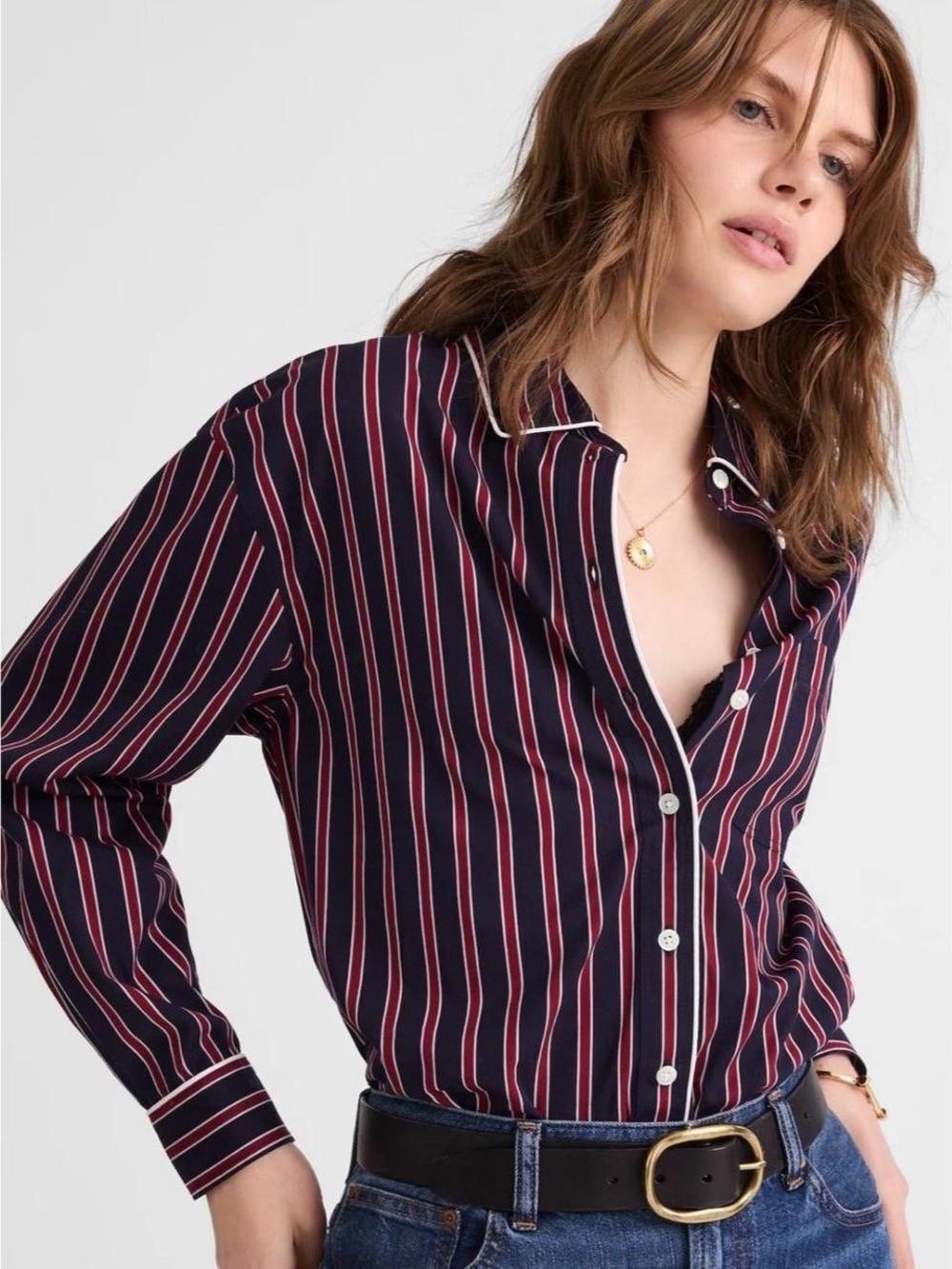 Madewell Striped Oversized Button-Up Shirt